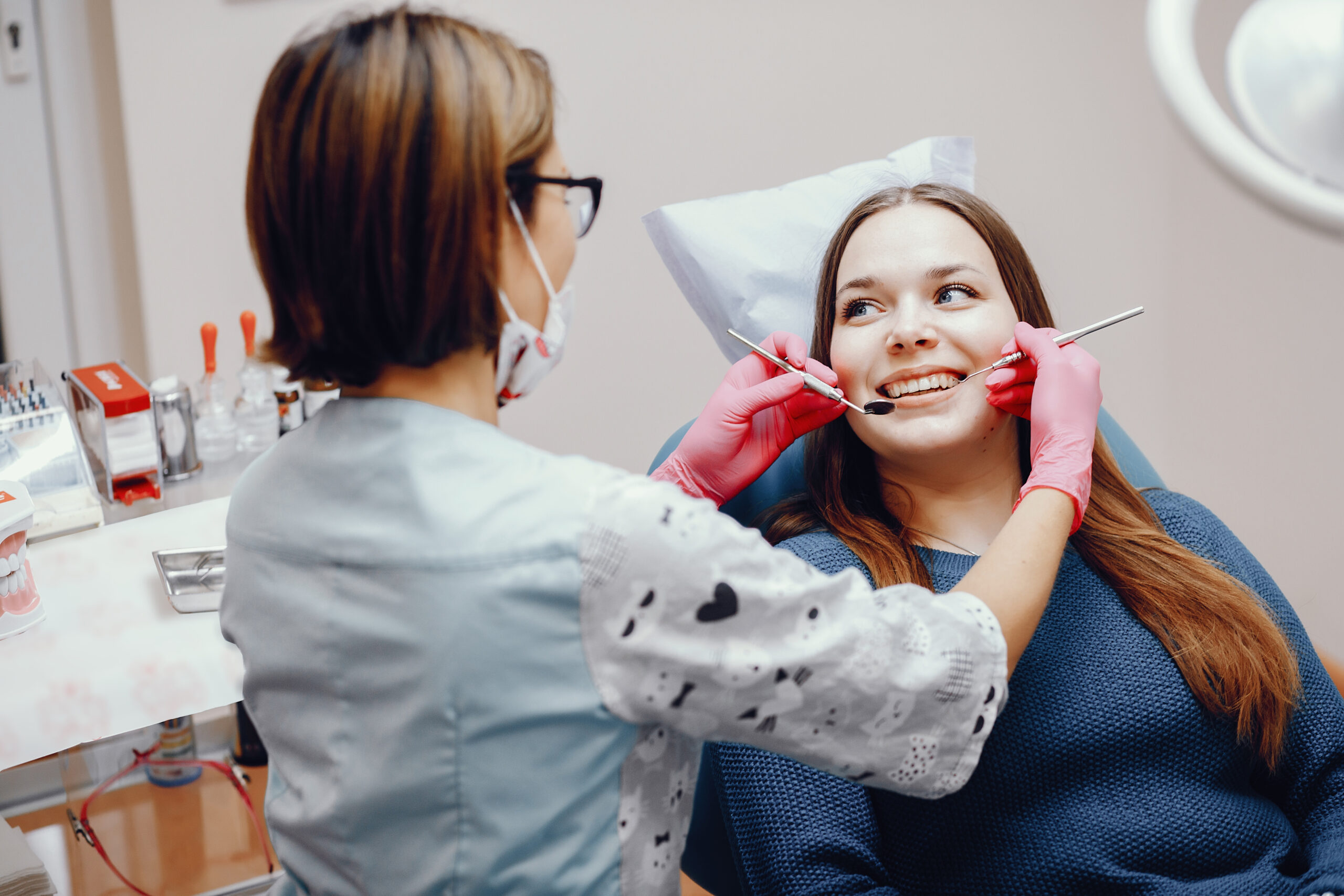 Woman preparing for aperiodontal surgery